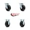 Service Caster 5 Inch Phenolic Caster Set with Roller Bearings 2 Swivel 2 Rigid SCC-30CS520-PHR-2-R520-2 - alternate 5
